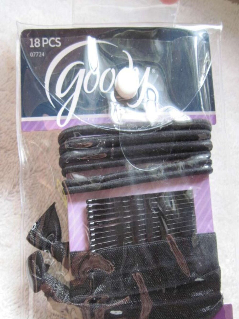 18 Goody Black Hair Emergency Kit Bobby Pins Ouchless Ribbon Elastics Pouch Prep